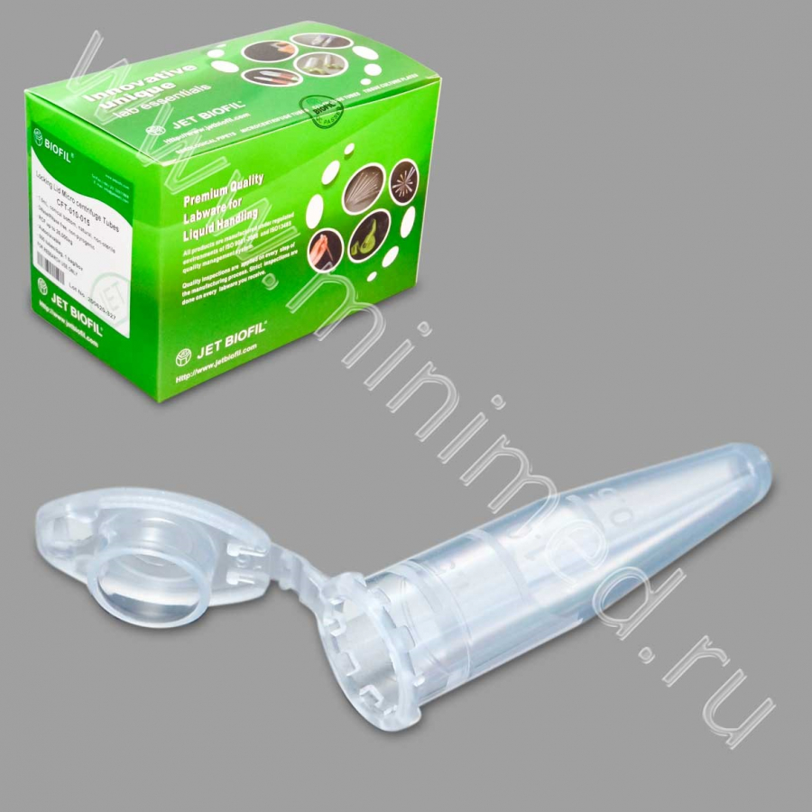 Микропробирка 1,5 мл, тип Эппендорф, с дел., без ДНКаз и РНКаз,п/п,Jet Bio-Filtration, уп.500 шт./кор.4000шт. Микропробирка 1,5 мл, тип Эппендорф, с дел., без ДНКаз и РНКаз,п/п,Jet Bio-Filtration, уп.500 шт./кор.4000шт.