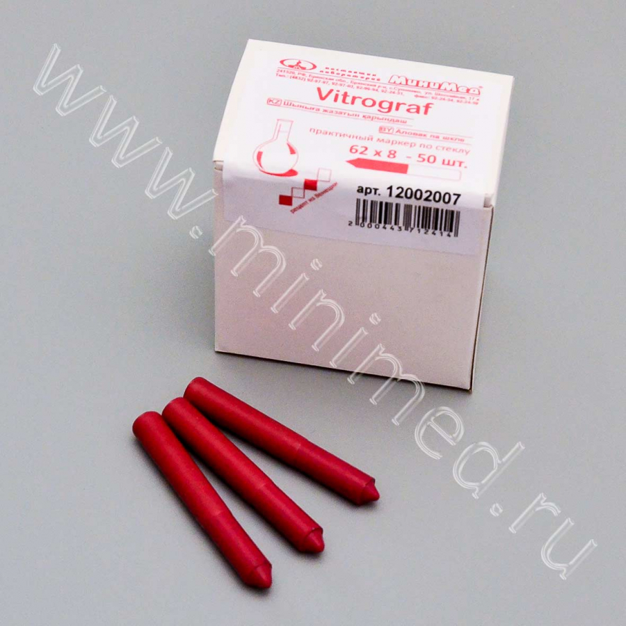 Карандаш (Vitrograf-маркер) по стеклу красный, уп.50 шт Карандаш (Vitrograf-маркер) по стеклу красный, уп.50 шт
