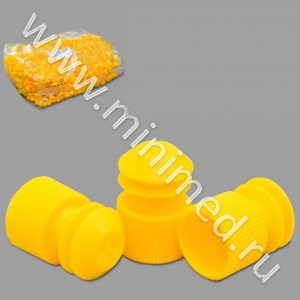 Изделие д/укупорки и герметизации: пробка для проб. диам.13 мм, желтые, п/эт,уп.1000 шт., Aptaca