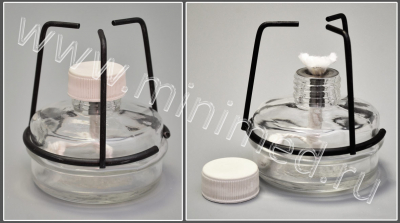 Спиртовка стеклянная СЛ-2 (на 100 мл с металл. оправой) , МиниМед, уп.1/20 шт