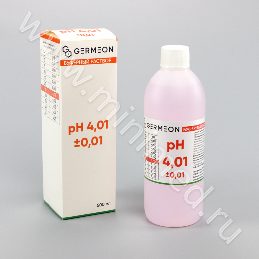 Буферный раствор pH  4,01, 500 мл, Germeon  Буферный раствор pH  4,01, 500 мл, Germeon