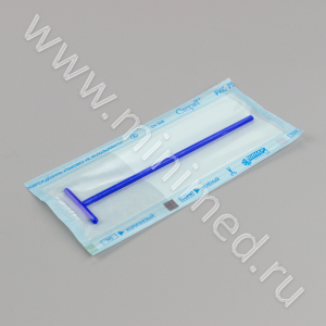 Шпатель микробиологический T-форма, синий, стерильный, инд.уп