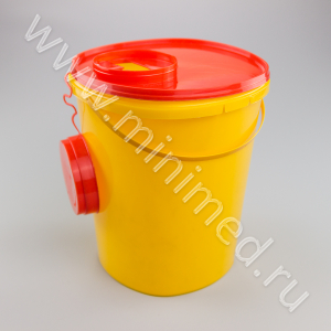 Емкость-контейнер для разрушения шприцев и игл (иглоотсекатель) объем  6л (Класс Б, желтые), Инновация