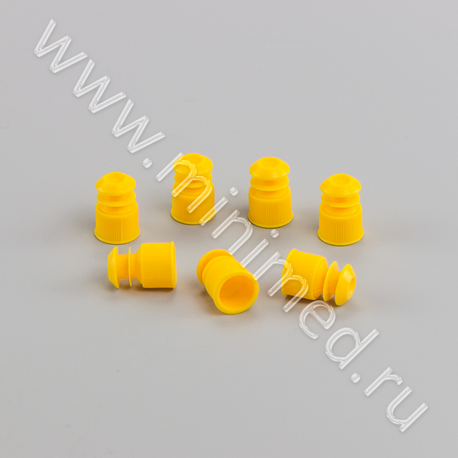 Пробка для пробирок 12 мм, п/эт, желтая, уп.1000 шт, ТУ 9464-015-29508133-2014, МиниМед Пробка для пробирок 12 мм, п/эт, желтая, уп.1000 шт, ТУ 9464-015-29508133-2014, МиниМед
