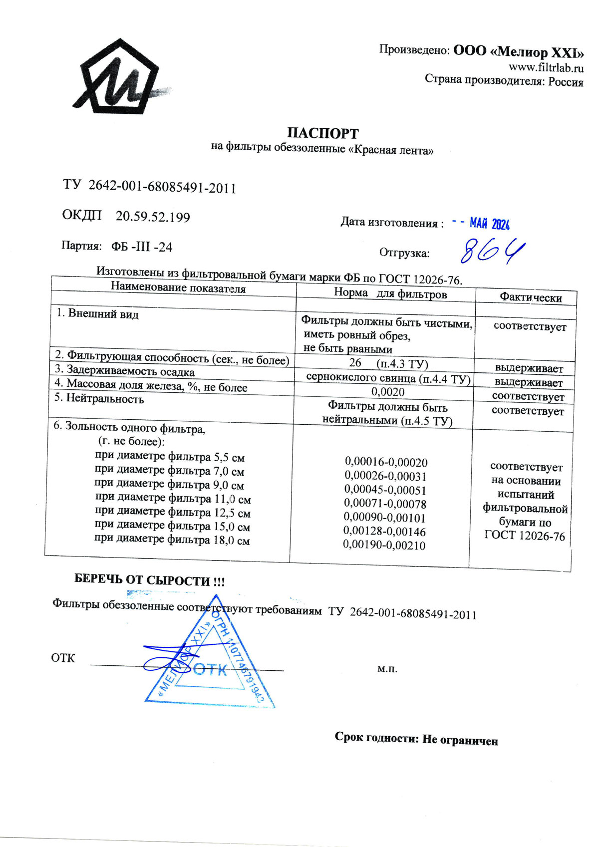 Фильтры обеззоленные Красная лента 5,5-18 см от 05.2024