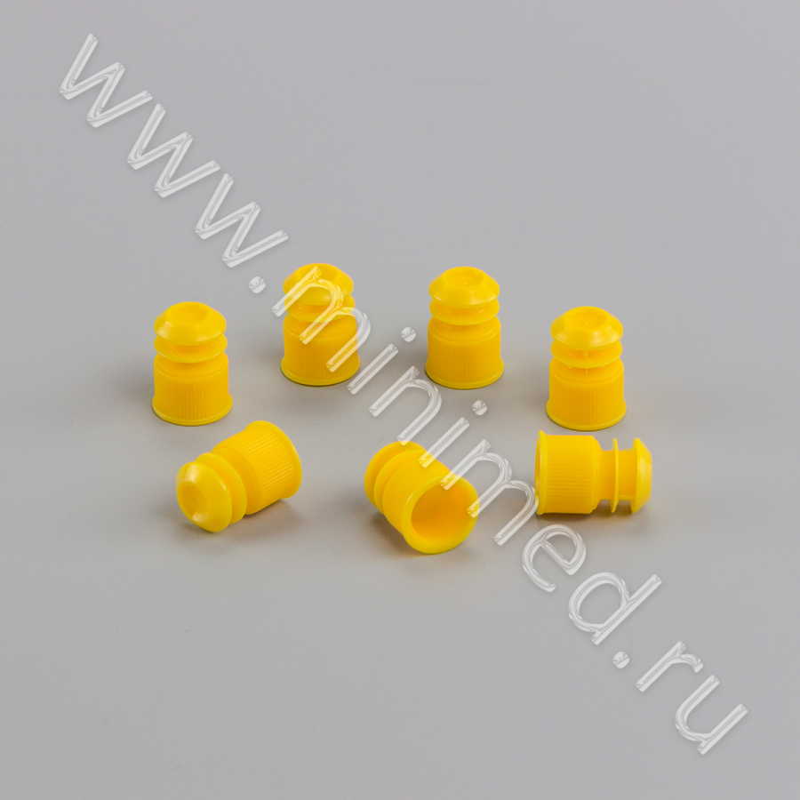 Пробка для пробирок 13 мм, п/эт, желтая, уп.1000 шт, ТУ 9464-015-29508133-2014, МиниМед Пробка для пробирок 13 мм, п/эт, желтая, уп.1000 шт, ТУ 9464-015-29508133-2014, МиниМед